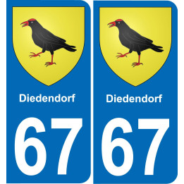 67 Diedendorf autocollant sticker plaque immatriculation auto ville