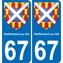 67 Dieffenbach-au-Val sticker plate registration city