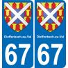 67 Dieffenbach-au-Val adesivo piastra di registrazione city