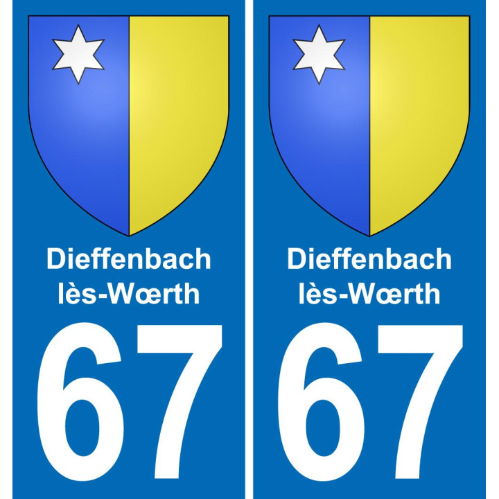 67 Dieffenbach-lès-Wœrth autocollant sticker plaque immatriculation auto ville