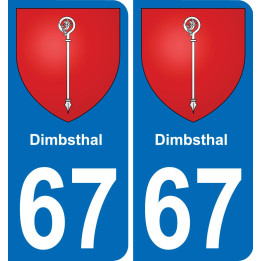 67 Dimbsthal autocollant sticker plaque immatriculation auto ville