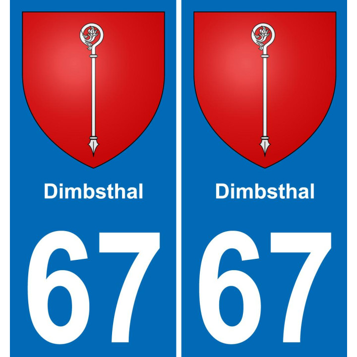 67 Dimbsthal autocollant sticker plaque immatriculation auto ville