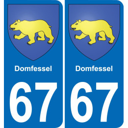 67 Domfessel autocollant sticker plaque immatriculation auto ville