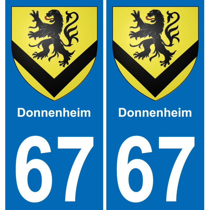 67 Donnenheim placa etiqueta de registro de la ciudad