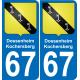 67 Dossenheim-Kochersberg adesivo piastra di registrazione city