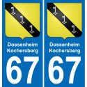 67 Dossenheim-Kochersberg sticker plate registration city