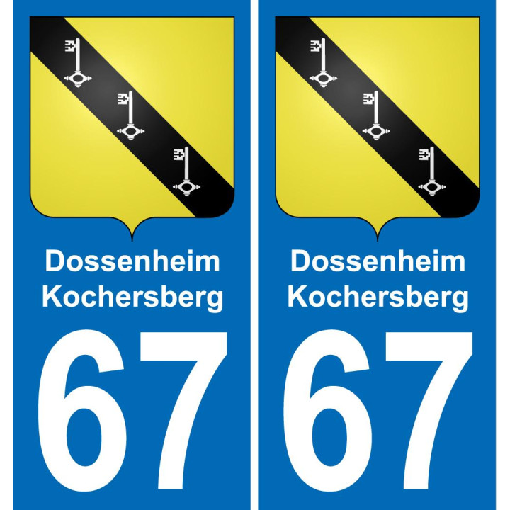 67 Dossenheim-Kochersberg sticker plate registration city
