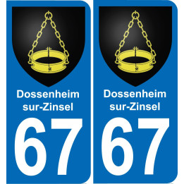 67 Dossenheim-sur-Zinsel autocollant sticker plaque immatriculation auto ville