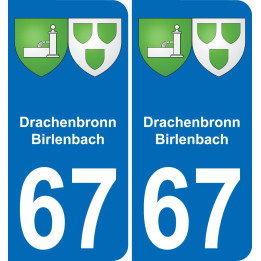 67 Drachenbronn-Birlenbach autocollant sticker plaque immatriculation auto ville
