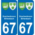 67 Drachenbronn-Birlenbach sticker plate registration city