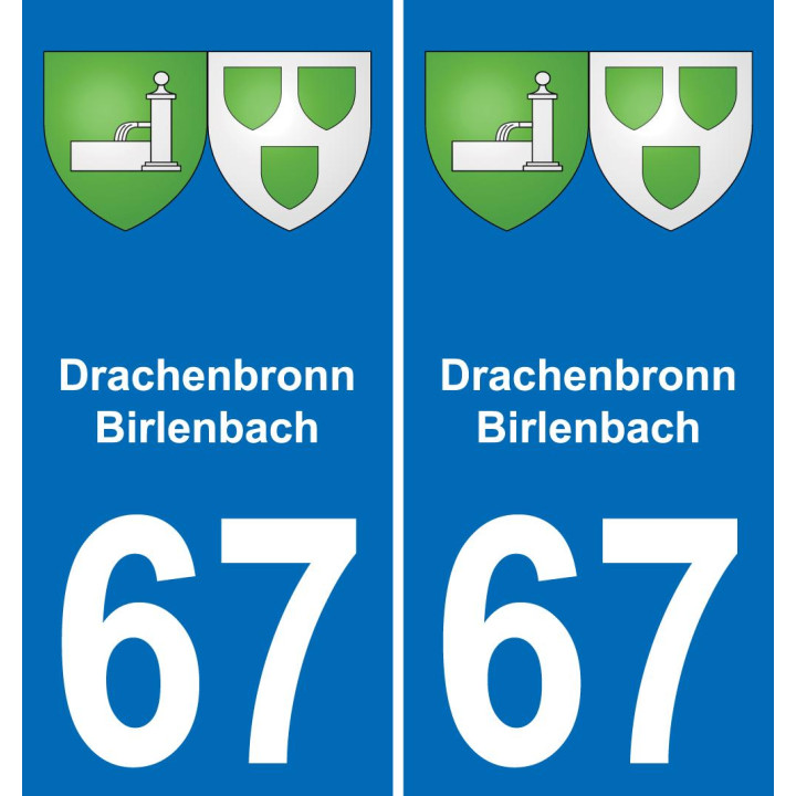 67 Drachenbronn-Birlenbach autocollant sticker plaque immatriculation auto ville