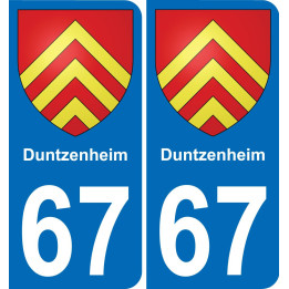 67 Duntzenheim placa etiqueta de registro de la ciudad