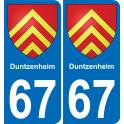 67 Duntzenheim sticker plate registration city