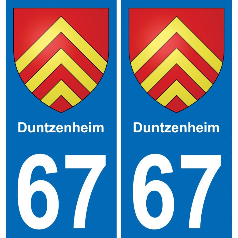 67 Duntzenheim placa etiqueta de registro de la ciudad