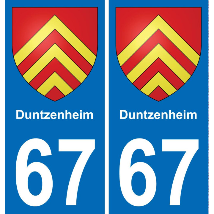 67 Duntzenheim autocollant sticker plaque immatriculation auto ville