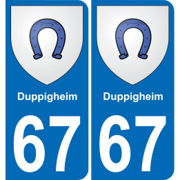 67 Duppigheim placa etiqueta de registro de la ciudad