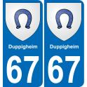 67 Duppigheim sticker plate registration city