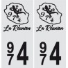 974 blason La Réunion autocollant plaque