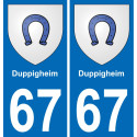 67 Duppigheim adesivo piastra di registrazione city