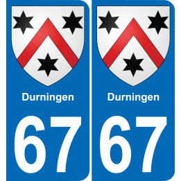 67 Durningen autocollant sticker plaque immatriculation auto ville