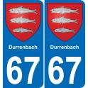 67 Durrenbach sticker plate registration city