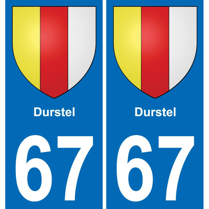 67 Durstel placa etiqueta de registro de la ciudad