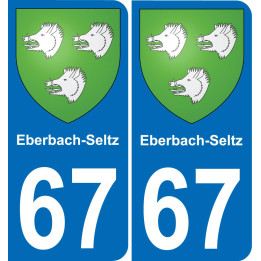 67 Eberbach-Seltz autocollant sticker plaque immatriculation auto ville