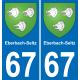 67 Eberbach-Seltz-aufkleber plakette ez stadt