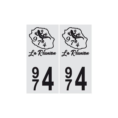 974 blason La Réunion autocollant plaque