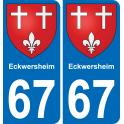 67 Eckwersheim sticker plate registration city
