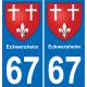 67 Eckwersheim sticker plate registration city