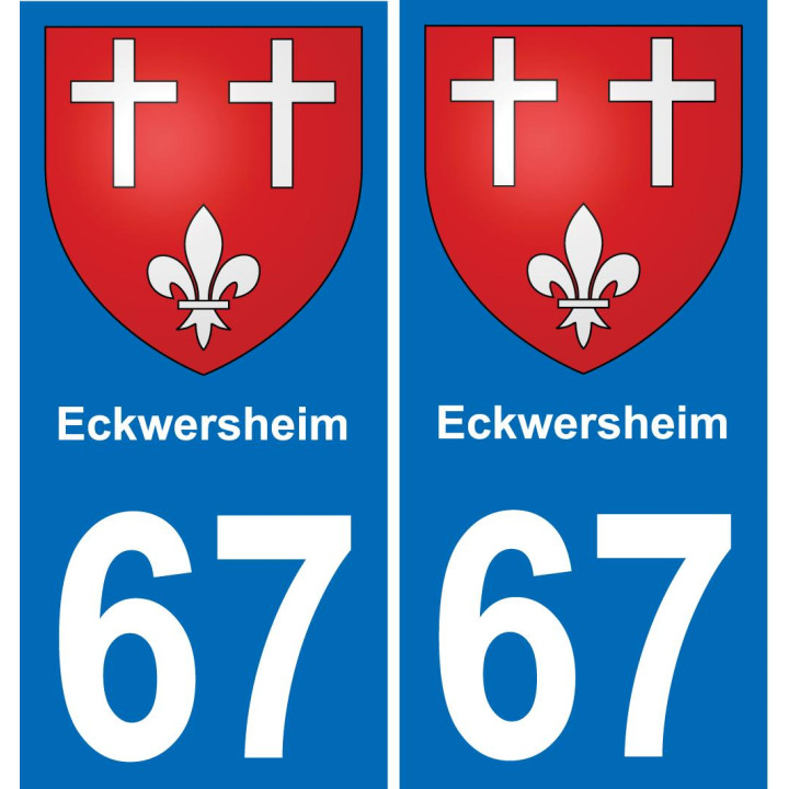 67 Eckwersheim autocollant sticker plaque immatriculation auto ville