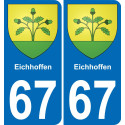 67 Eichhoffen placa etiqueta de registro de la ciudad