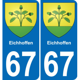 67 Eichhoffen autocollant sticker plaque immatriculation auto ville