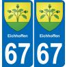 67 Eichhoffen sticker plate registration city