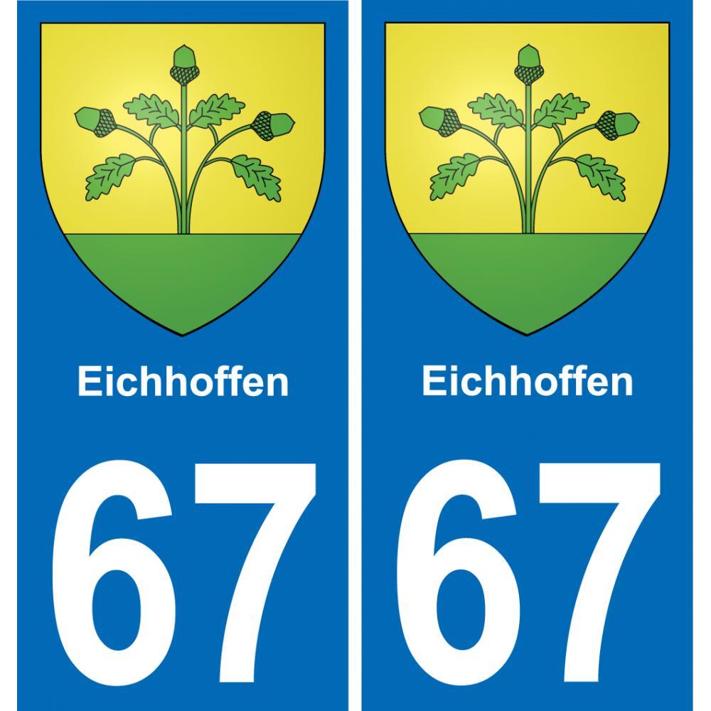 67 Eichhoffen placa etiqueta de registro de la ciudad