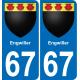 67 Engwiller adesivo piastra di registrazione city