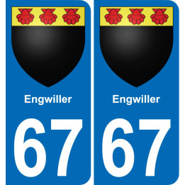 67 Engwiller autocollant sticker plaque immatriculation auto ville