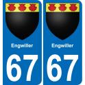 67 Engwiller sticker plate registration city