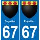 67 Engwiller-aufkleber plakette ez stadt
