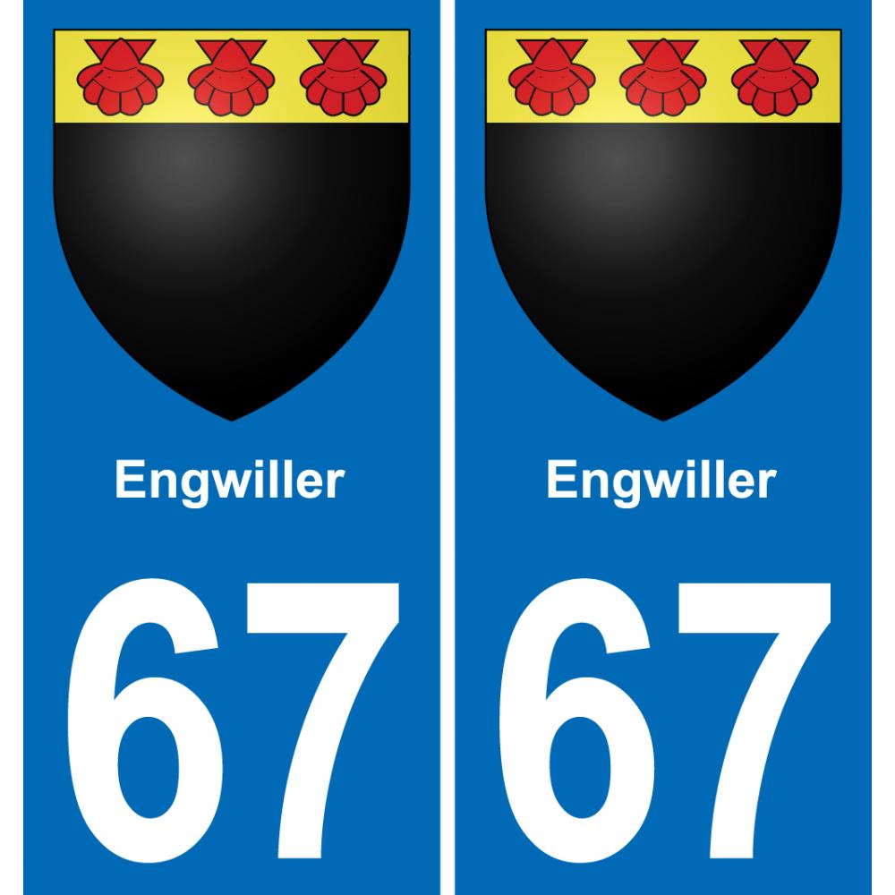 67 Engwiller autocollant sticker plaque immatriculation auto ville
