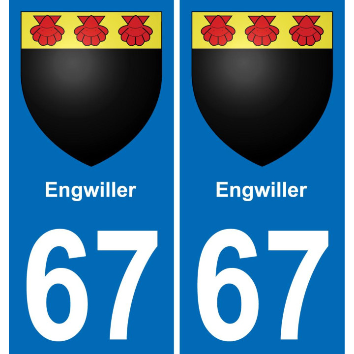 67 Engwiller autocollant sticker plaque immatriculation auto ville