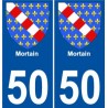 50 Mortain blason autocollant plaque stickers ville