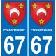 67 Erckartswiller sticker plate registration city