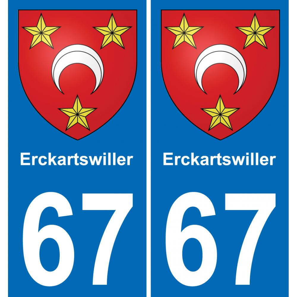 67 Erckartswiller sticker plate registration city