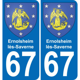 67 Ernolsheim-lès-Saverne autocollant sticker plaque immatriculation auto ville