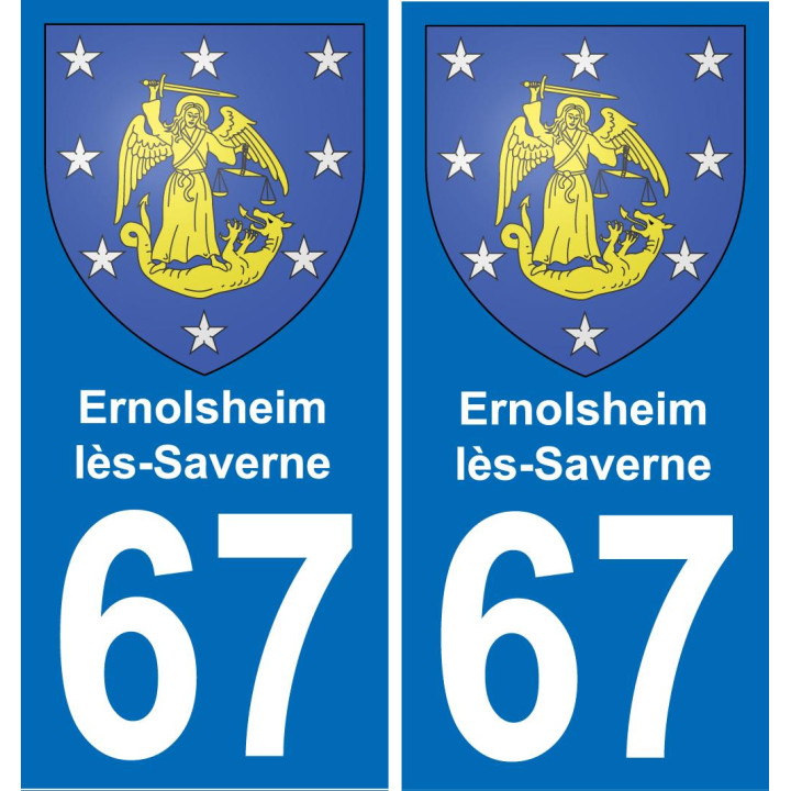 67 Ernolsheim-lès-Saverne autocollant sticker plaque immatriculation auto ville