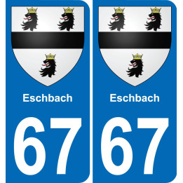 67 Eschbach autocollant sticker plaque immatriculation auto ville