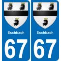 67 Eschbach sticker plate registration city