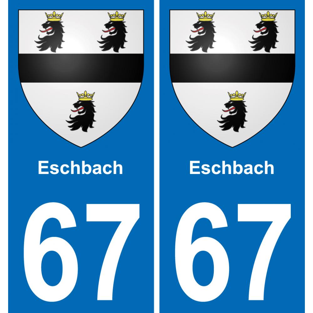 67 Eschbach sticker plate registration city